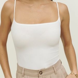 NWT The Reformation Carrie Tank Top White Size Large